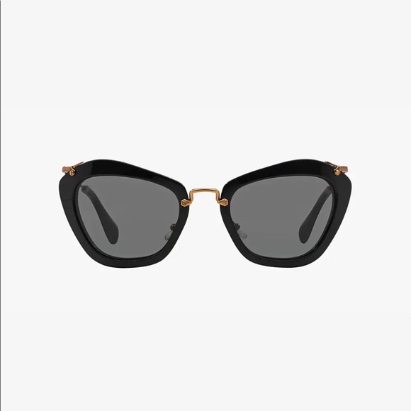 Miu Miu Black sunglasses w Gold frame - Picture 1 of 5